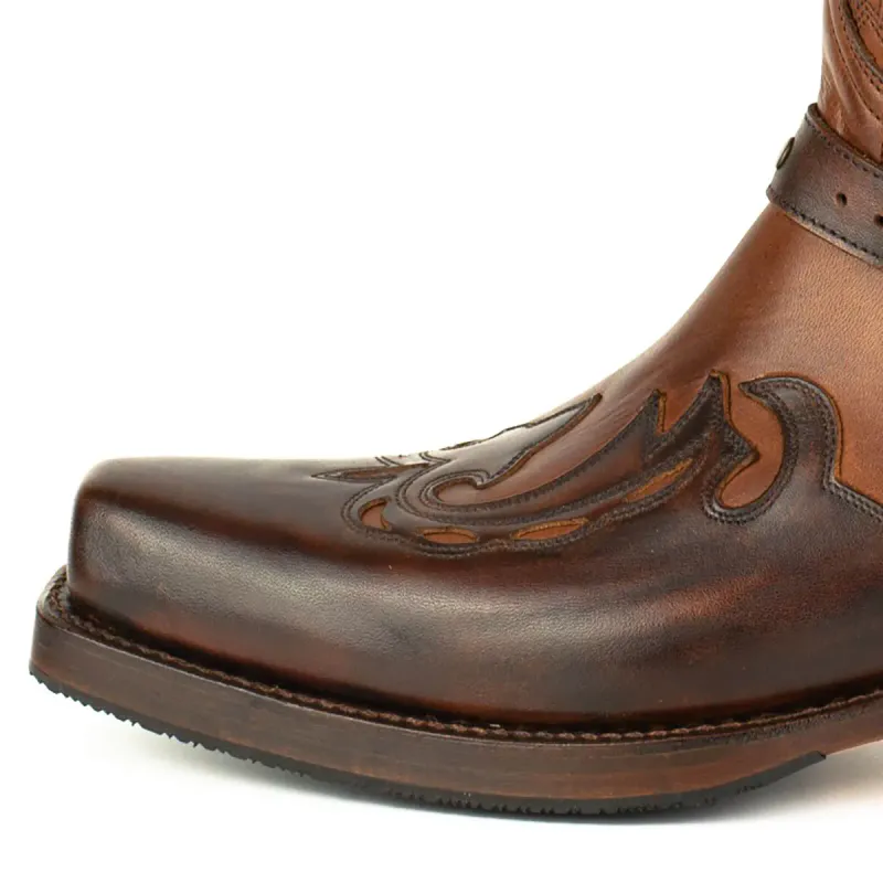 Old Manchado Pull Grass Castano 2660 – Square Toe Cowboy Boots