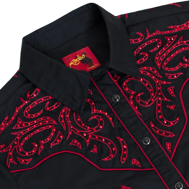Rodeo Clothing Dameskjorte – Klassisk Western med Broderi
