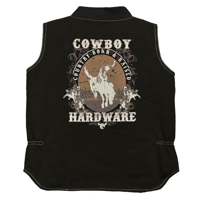 Hovedbilde Country Born & Raised Mørkebrun Canvas Vest Til ...