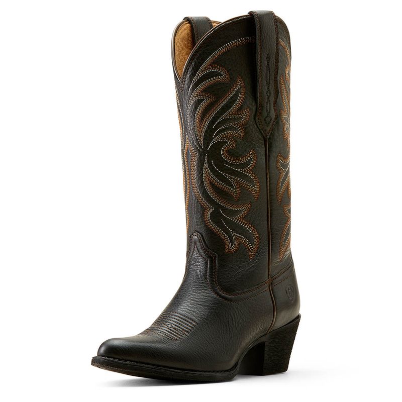 Ariat Heritage J Toe StretchFit Dame Boots -Black Deertan