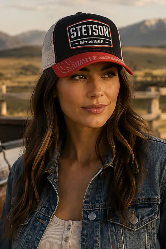 Stetson Highway Trucker Caps - Svart/Oransje