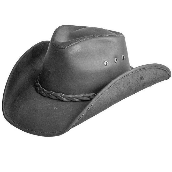 Hovedbilde Hollywood Svart Cowboyhatt I Skinn