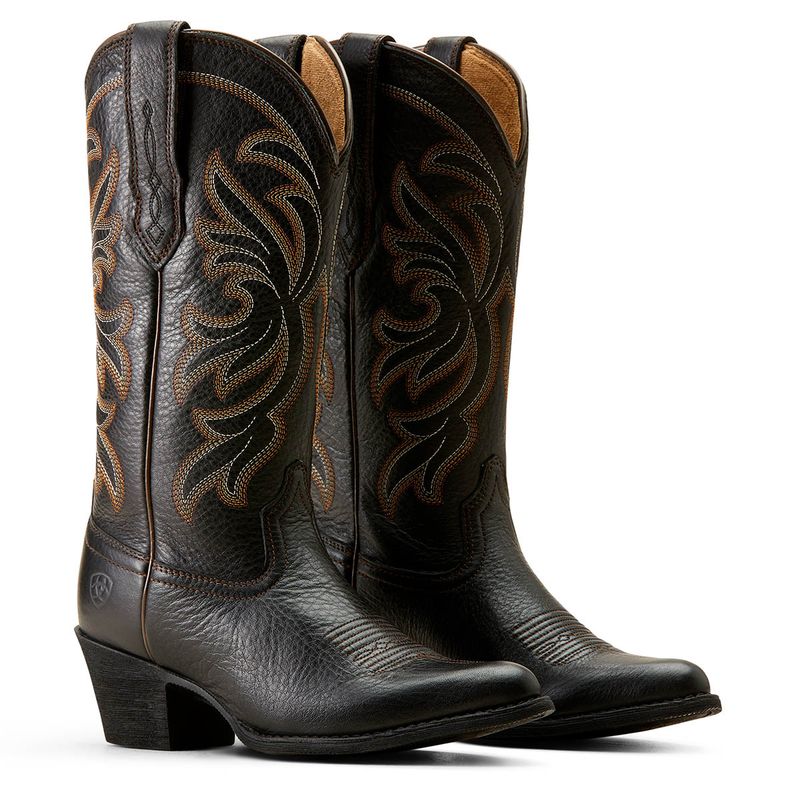 Ariat Heritage J Toe StretchFit Dame Boots -Black Deertan