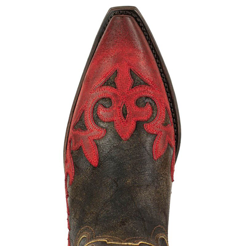Mayura 2567 Cowboy Boots i Rødt Rustikt Skinn