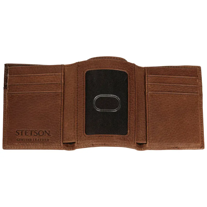 Stetson Steer Head Tri-Fold Lommebok i Skinn