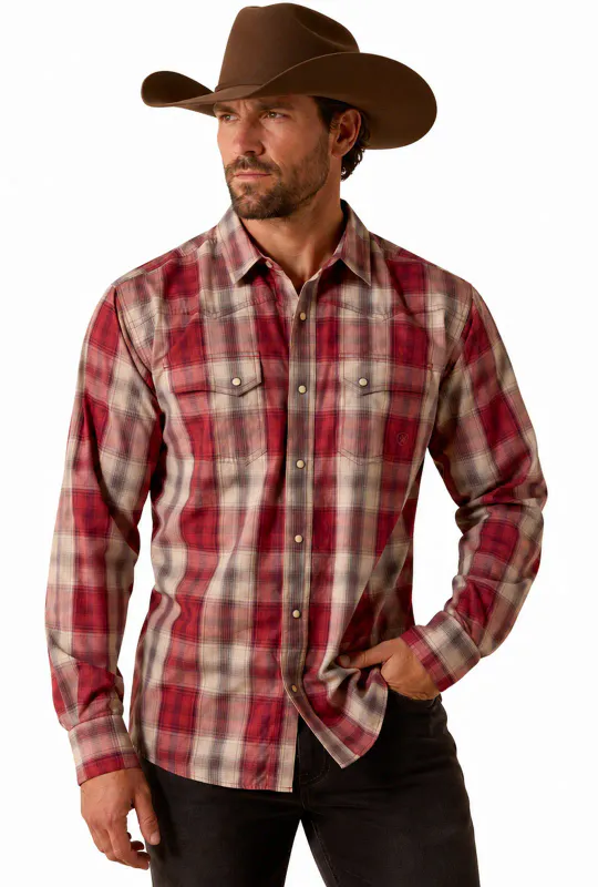 Retro Hawthorne Westernskjorte – Brick Red Plaid