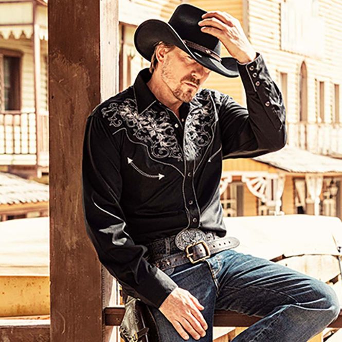 Hovedbilde Garth Svart Westernskjorte