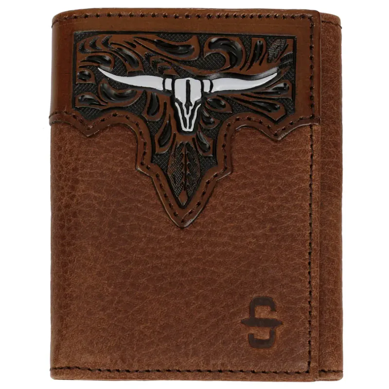 Stetson Steer Head Tri-Fold Lommebok i Skinn