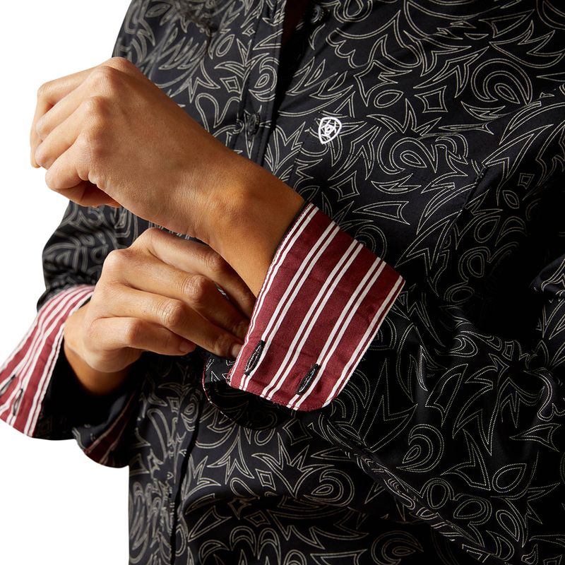 Ariat Kirby dameskjorte – Black Boot Stitch