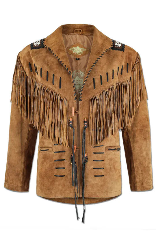Western Skinnjakke med Frynser – Brun